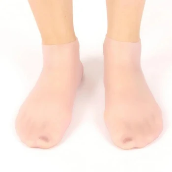 1 Чифт Чорапи за грижа за краката, Силикон овлажняващ гел, Пръсти на пета, Защита от напукване на кожата, Защита от напукване, СПА, домашно използване