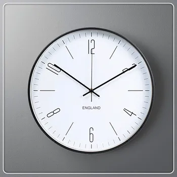 Скандинавските кръгли Безшумни Стенни часовници за спални, модерен дизайн, Креативни Бели Стенни часовници за кухня, Кратко Дигитални стенни часовници за всекидневна