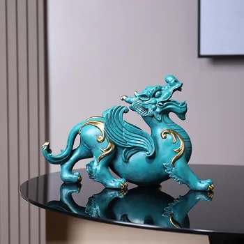 Нови сини орнаменти Лъки Pixiu в китайски стил за дневната и фоайето
