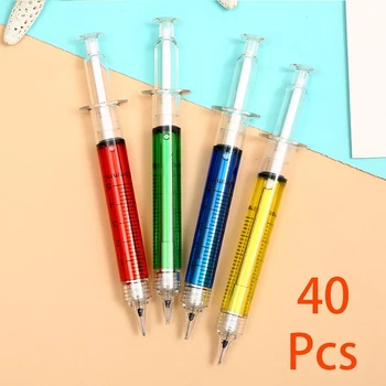 40шт Механичен молив за инжектиране, Подарък дръжка за лекари и медицински сестри, Спринцовка-химикалки