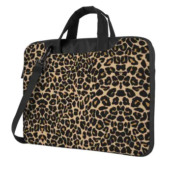 Чанта за лаптоп Леопард Notebook Pouch с домашен любимец принтом 13 14 15 Забавна чанта за преносим компютър Macbook Air Pro