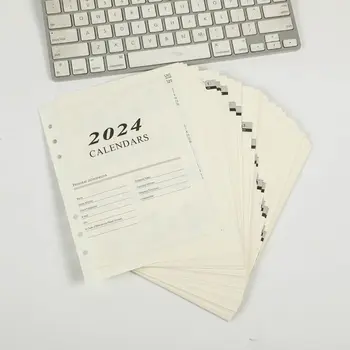 2024 Сменяеми лист за notepad 176 Листа хартия на спирала с 6 дупки Канцеларски материали за управление на времето