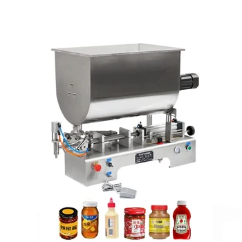 Насочената полуавтоматична машина за бутилиране на конфитюр и чили сос, опаковъчна машина за доматен сос с бункером за разбъркване