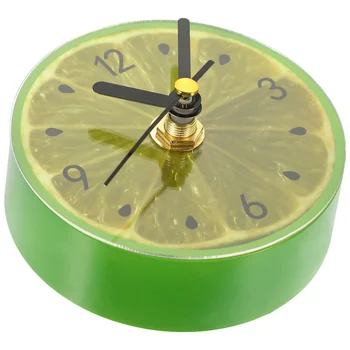 Часовник с магнит за хладилник, часовници във формата на зелен лимон, декоративни часовници за закрепване към хладилник, модни магнитни часовници за дома