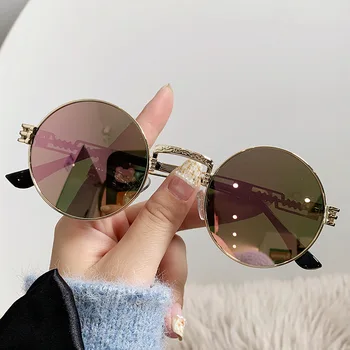 Нови Слънчеви Очила с Кръгла Форма, в малка рамка, Дамски Маркови Дизайнерски Модерни Слънчеви Очила с Класически Мъжки Реколта Очила с UV400 Gafas De Sol