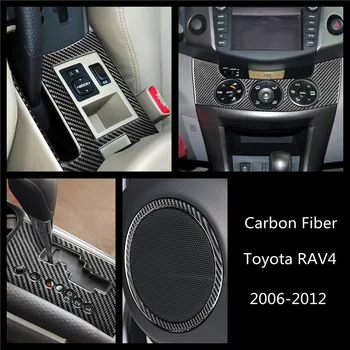 Въглеродни Влакна За Toyota RAV4 2006-2012 CD контролен Панел Климатик Панел Кутия Въздушна Панел автомобили Стикер на Кутията Автомобилни Аксесоари