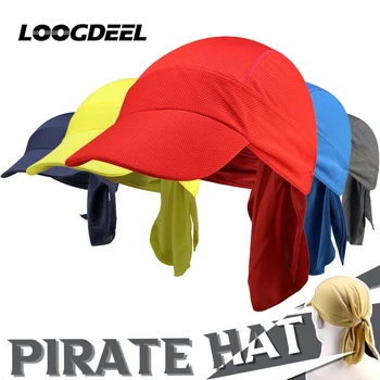 Защита на LOOGDEEL Слънцето Pirate шапка с периферия катерене Колоездене анти-UV шапка Окото дишащи мъже, жени, работещи абсорбира потта шапки