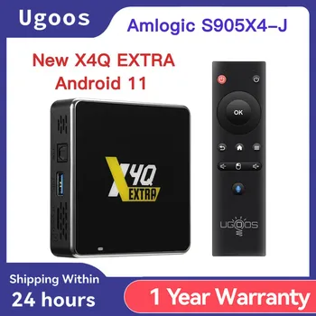 Най-новият Ugoos X4Q Extra Smart TV Box Android 11 Amlogic S905X4-J 4 GB 128 GB 2,4 G/5G Wifi BT5.0 4K Телеприставка С поддръжка на Dolby Vison
