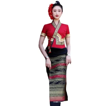 Тайландски костюм, рокля Дай, потник, блуза, дълга пола, дрехите в етнически стил от югоизточна Азия, традиционно облекло на Тайланд, за жени