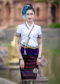 Традиционен женски комплект дрехи за почивка, работа и ежедневие в китайски стил Дай
