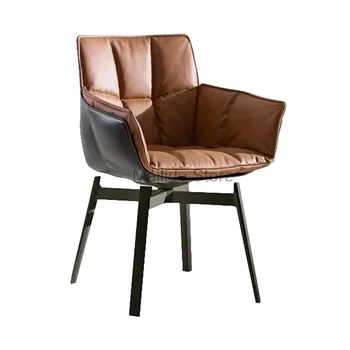 Леки Луксозни трапезни столове в Италиански стил, Дизайнерски Стол Модерна Ресторанная мебели Въртящо се Кресло за отдих Домашен стол за Хранене