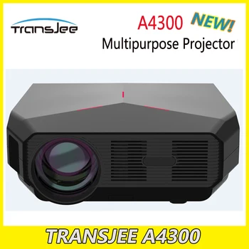 Проектор TRANSJEE A4300 с резолюция 1080P, съвместим с HD, за дома, хол, спалня, Гласова Android Smart Proje