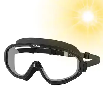Очила за плуване с защита от uv очила за плуване за възрастни в голяма рамка, Удобни очила за плуване с защита срещу замъгляване и ултравиолетовите За мъже и жени