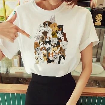 Тениска с изображение на Бигля, дамски топ с комиксами, графична дрехи за момичета