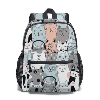 2023 Детска Раница за малки деца, Училищна чанта Сладък набор от котки Чанта за детска градина за момичета и момчета