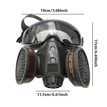 За многократна употреба респиратор анти-токсичен газ прах с вградени очила на лицето живопис на пестициди, химия респиратор 