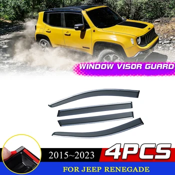 Козирка на Автомобилни Прозорци за Jeep Renegade 2015 ~ 2023 2016 Врата Дим Дефлектор, Вентилационни Щитове, Тенти От Слънце И Дъжд, Аксесоари За Вежди