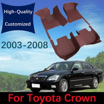 Обичай кожени автомобилни стелки за Toyota Crown S180 2003 2004 2005 2006 2007 2008 Автомобилни почистващи пътеки за краката
