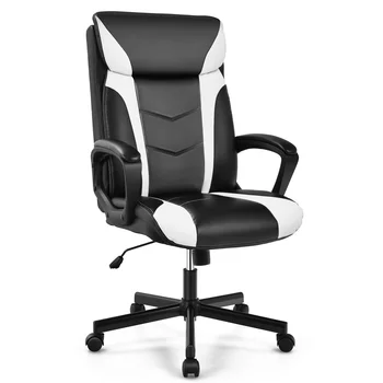 Компютърен стол Кресло за домашен офис с възможност за сгъване на облегалката Ергономичен Въртящо се кресло на Игралното Игралното седалка и Удобно за заседналия начин на живот