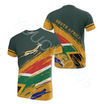 Нова тениска Africa Zone С лятна принтом тениска от Южна Африка в стил Elysia, ежедневни спортни мъжки облекла в стил уличном