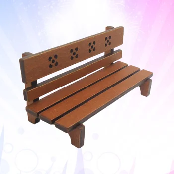 Пейка за домашно парк, Мини-модел на дървени пейки, Мини-модела Градински Пейки, Мини-модел на стола (кафяв)