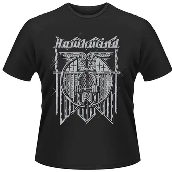 HAWKWIND - ЧЕРНА тениска DOREMI (сребро) с принтом отпред и отзад на XX-Large