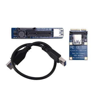 Мини адаптер за разширяване на PCIE към PCIE X4 Странично Card Конектор за видео карти за КОМПЮТЪР 30 cm кабел USB PCIE Продължавам Странично Карта