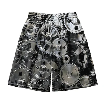 Плажни къси панталони Мъжки и дамски дрехи с 3D дигитален печат ежедневни панталони Моден тренд чифт панталони 17