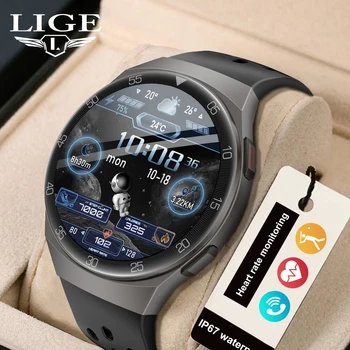 Модни Умен часовник LIGE Мъжки IP67, водоустойчива Спортна фитнес тракер, Bluetooth-предизвикателство, монитор здраве, мъжки умни часовници за IOS и Android