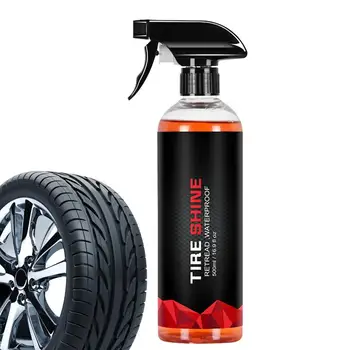 Спрей за промяна гуми 500 мл Издръжлив и лесен за използване Спрей за гуми променя Дълга защита от uv Гланц за блясък гуми Безопасно за автомобили