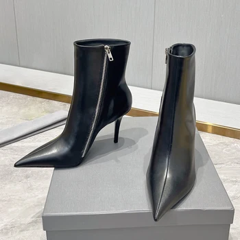Пикантен дамски зимни обувки Класически ботильоны 
