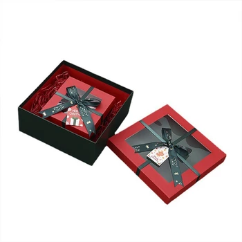 Коледен подарък кутия с прозрачен прозорец във формата на banta за опаковане на празничен декор Директен доставка