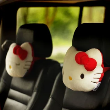 Sanrio Hello Kitty Плюшен възглавница за главата с останалите автомобили, Аксесоари за автомобили, мека играчка плюшен, поставка за главата, столчето за кола, защита на врата.
