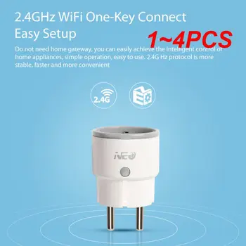 1 ~ 4ШТ Coolcam Smart Plug Wifi Поддръжка на Hristo Домашен дистанционно управление Алекса Мини-изход с функция за синхронизация