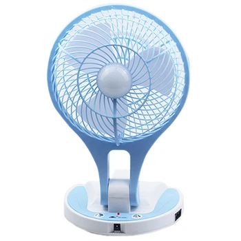 Мини-малко фен Сгъваем електрически вентилатор Cartoony преносим вентилатор Настолен вентилатор Преносим настолен домашен база син цвят