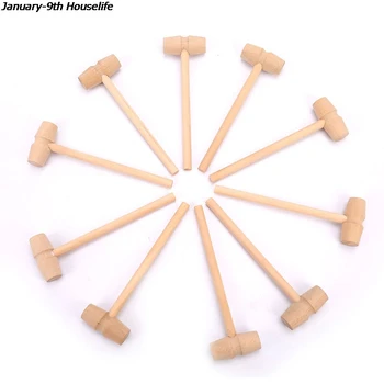 10 броя Нови мини-дървени мъниста-чукове, играчки чукове, заменяеми дървени чукове Baby