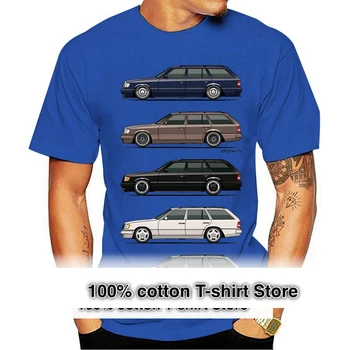 Забавна купчина мъжки тениски W124 E Class, блузи с кръгла воротом, Памучни дрехи с кръгло деколте и къс ръкав, Младежка тениска за стайлинг на автомобили