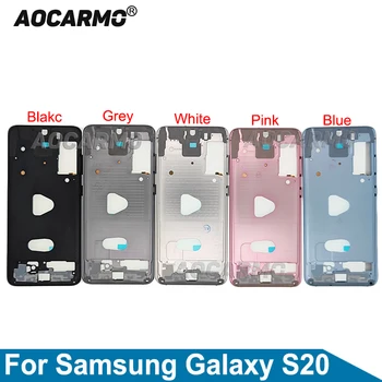 Aocarmo за Samsung Galaxy S20 SM-G9810 Син Бял Розов Черен Сив Метал Средната рамка Bezel Резервни части