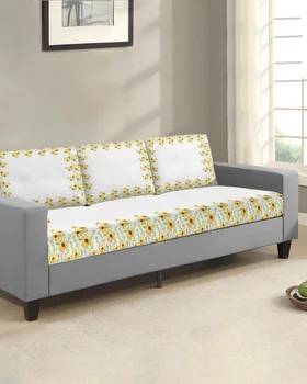 Жълти цветя Маргаритки Калъф за мека мебел за хол Еластичен калъф за диванной възглавници Защита мебели за дома