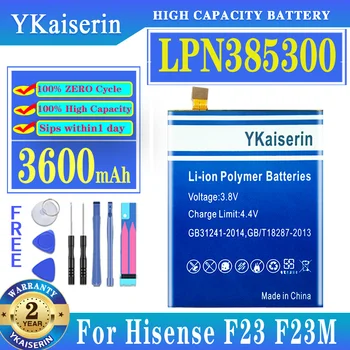 YKaiserin 3600 mah Взаимозаменяеми Батерия LPN 385300 LPN 385300 за Батерии на Мобилни Телефони Hisense F 23 F23M F23