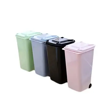 Мини Десктоп кофа за Боклук 4-те цветна кутия за съхранение на отпадъци масичка за кафе в хола, с капак на Малката кошница за ценни книжа на Пластмасова торба за боклук