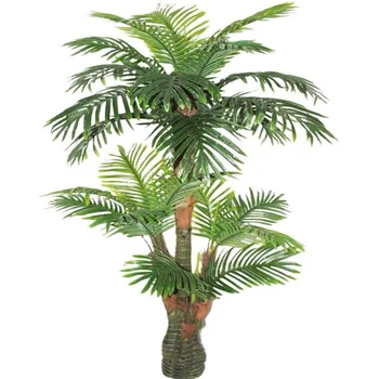Прекрасна и Уникална 5-Футовое Изкуствено растение Коприна Дърво с Тропическа Палма, технологията Real Touch, със Защита от ултравиолетови лъчи, Супер Качество5 Зелен