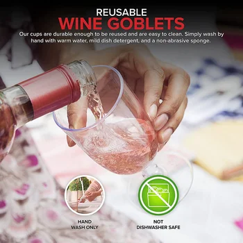 Прозрачна пластмасова чаша за вино, годни за рециклиране - Небьющийся чаша за вино - за Еднократна и за многократна употреба чаши за шампанско, десерт 12 бр.