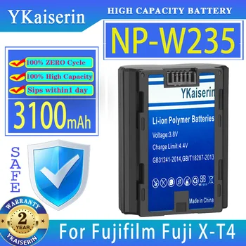 YKaiserin Батерия NP-W235 NPW235 3100mAh За Fuji Fujifilm X-T4 XT4 GFX 100S VG-XT4 с Вертикална дръжка на Bateria