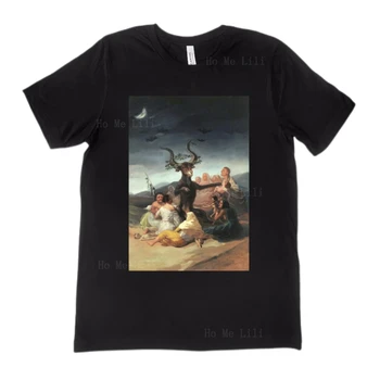 Летни тениски оверсайз унисекс с подарочным принтом художник Francisco De Goya Witches Sabbath Art Tee