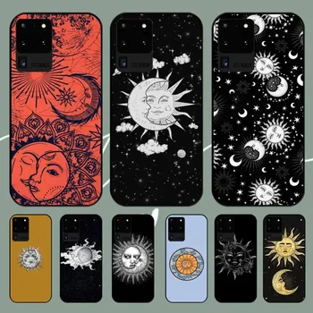 Забавен калъф за телефон с изображение на слънцето и Луната за Samsung Galaxy A11 A12 A20 A21 A73 A80 A91 s E Shell