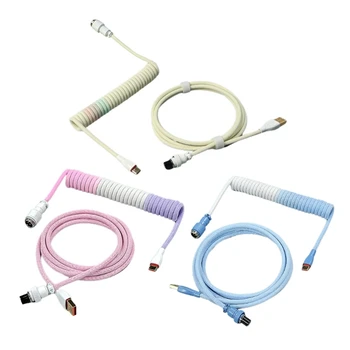 Навити USB кабел Type-C, свързване на кабел за авиатори за механична клавиатура, директна доставка