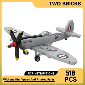 Строителни тухли Moc Военен модел в мащаб 1: 35, Изтребители Spitfire F MK.24, технологични блокове, Подаръци, Коледни играчки, комплекти за сглобяване със собствените си ръце