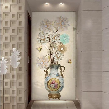 beibehang Потребителски тапети мода 3D фотообои стерео цвете богата ваза въвеждане на фона на тапети стенопис papel de parede