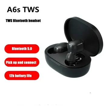 Безжични слушалки A6S TWS с микрофон, слушалки с шумопотискане, Безжична Bluetooth слушалка, слушалки, Bluetooth Fone